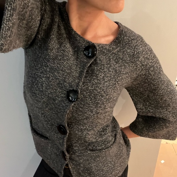 Wool blend AK petites button down sweater - Picture 5 of 16